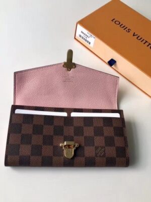 Louis Vuitton Replica Damier Canvas Clapton Wallet N64447 Pink 2018