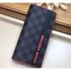 Louis Vuitton Replica Damier Cobalt Canvas Brazza Wallet Orange Logo 2019