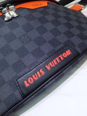 Louis Vuitton Replica Damier Cobalt Canvas Discover Bumbag Bag Orange Logo 2019