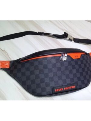 Louis Vuitton Replica Damier Cobalt Canvas Discover Bumbag Bag Orange Logo 2019