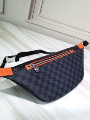 Louis Vuitton Replica Damier Cobalt Canvas Discover Bumbag Bag Orange Logo 2019