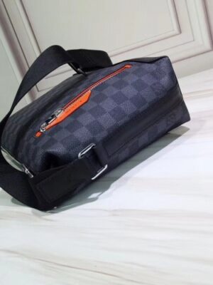 Louis Vuitton Replica Damier Cobalt Canvas Discovery Messenger PM Bag Orange Logo 2019