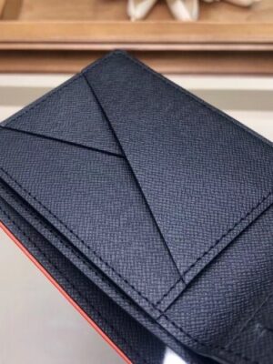 Louis Vuitton Replica Damier Cobalt Canvas Multiple Wallet Orange Logo 2019