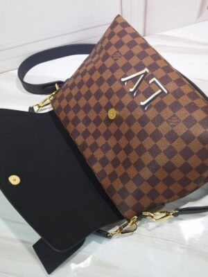 Louis Vuitton Replica Damier Ebene Canvas 3D LV Replica Beaubourg MM Bag N40177 Noir 2019