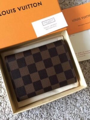 Louis Vuitton Replica Damier Ebene Canvas Envelop Victorine Wallet N41659 Coffee