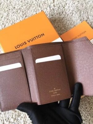 Louis Vuitton Replica Damier Ebene Canvas Envelop Victorine Wallet N41659 Coffee