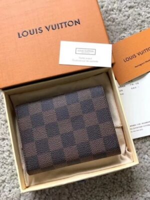 Louis Vuitton Replica Damier Ebene Canvas Envelop Victorine Wallet N41659 Red