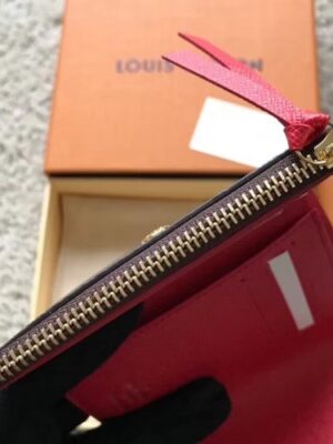 Louis Vuitton Replica Damier Ebene Canvas Envelop Victorine Wallet N41659 Red