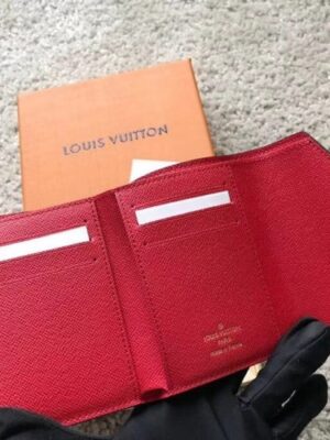 Louis Vuitton Replica Damier Ebene Canvas Envelop Victorine Wallet N41659 Red