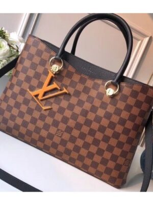 Louis Vuitton Replica Damier Ebene Canvas LV Replica Riverside Tote Bag N40050 Black 2019