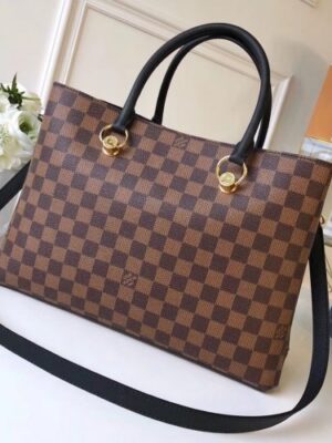 Louis Vuitton Replica Damier Ebene Canvas LV Replica Riverside Tote Bag N40050 Black 2019