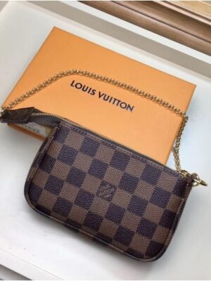 Louis Vuitton Replica Damier Ebene Canvas Mini Pochette Accessoires Bag N58009