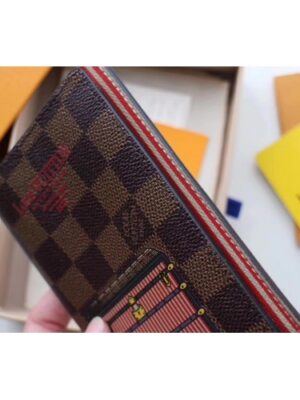 Louis Vuitton Replica Damier Ebene Canvas Passport Cover M62089 Red