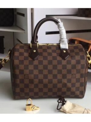 Louis Vuitton Replica Damier Ebene Canvas Speedy Bandoulière 25 N41368