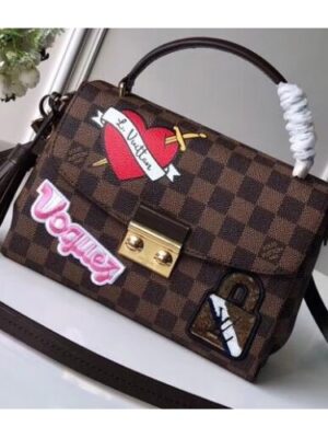 Louis Vuitton Replica Damier Ebene Canvas Travel Stickers Croisette Bag N40055 2019