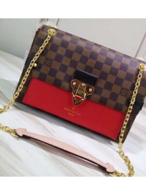 Louis Vuitton Replica Damier Ebene Canvas Vavin PM Chain Bag Cherry 2019