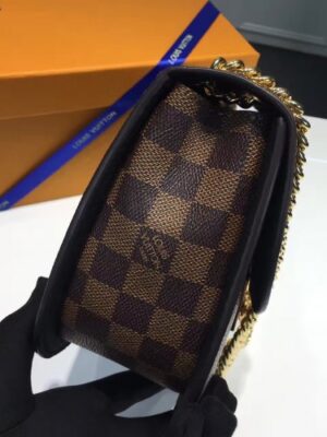 Louis Vuitton Replica Damier Ebene Canvas With Stripe Taurillon Leather Wight Bag N64418 Black 2017