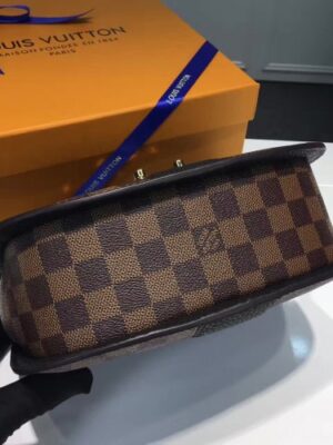 Louis Vuitton Replica Damier Ebene Canvas With Stripe Taurillon Leather Wight Bag N64418 Black 2017