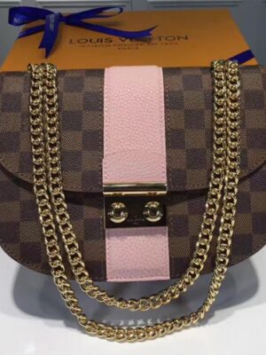 Louis Vuitton Replica Damier Ebene Canvas With Stripe Taurillon Leather Wight Bag N64418 Magnolia 2017