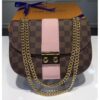 Louis Vuitton Replica Damier Ebene Canvas With Stripe Taurillon Leather Wight Bag N64418 Magnolia 2017