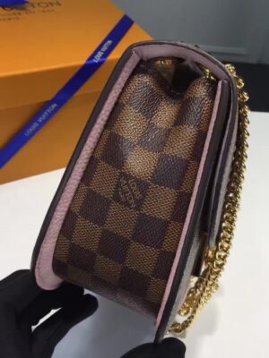 Louis Vuitton Replica Damier Ebene Canvas With Stripe Taurillon Leather Wight Bag N64418 Magnolia 2017