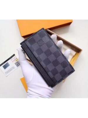 Louis Vuitton Replica Damier Graphite Canvas Coin Card Holder N64038