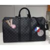 Louis Vuitton Replica Damier Graphite Canvas With Iconic Label Kepall 45 Bandoulière N41057 2017