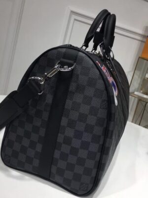 Louis Vuitton Replica Damier Graphite Canvas With Iconic Label Kepall 45 Bandoulière N41057 2017