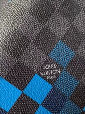 Louis Vuitton Replica Damier Graphite Pixel Canvas Brazza Wallet N60162 Blue 2019