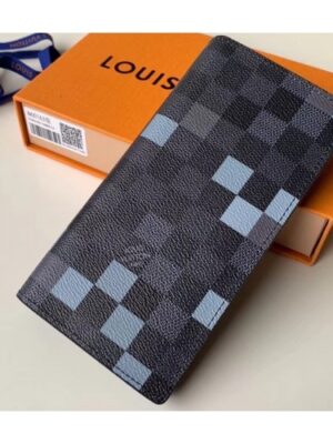 Louis Vuitton Replica Damier Graphite Pixel Canvas Brazza Wallet N60163 Gray 2019