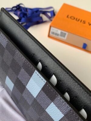 Louis Vuitton Replica Damier Graphite Pixel Canvas Brazza Wallet N60163 Gray 2019