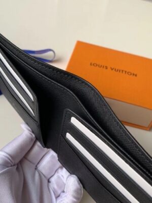 Louis Vuitton Replica Damier Graphite Pixel Canvas Slender Wallet N60180 Blue 2019