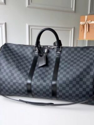 Louis Vuitton Replica Dammier Graphite Canvas Keepall 45/50/55 With Strap