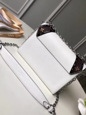 Louis Vuitton Replica EPI Monogram Canvas Chevron Stud Twist MM Bag White 2018