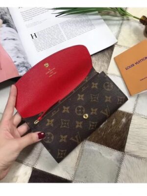 Louis Vuitton Replica Emilie Monogram Canvas Wallet M60696 Red