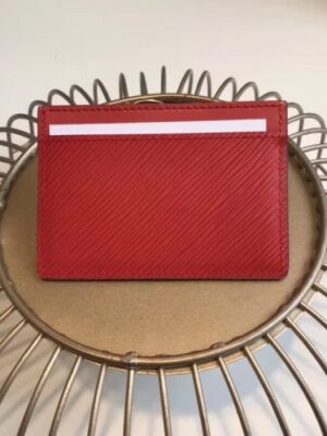 Louis Vuitton Replica Epi Leather Card Holder with Monogram flower M62068 Red