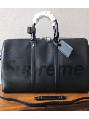 Louis Vuitton Replica Epi Leather Keepall 45 Bag Supreme Black 2018