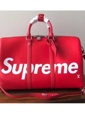 Louis Vuitton Replica Epi Leather Keepall 45 Bag Supreme Red 2018