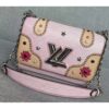 Louis Vuitton Replica Epi Leather Patches & Studs Twist MM Bag Pink 2017