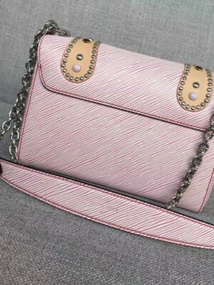 Louis Vuitton Replica Epi Leather Patches & Studs Twist MM Bag Pink 2017