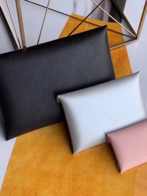 Louis Vuitton Replica Epi Leather Pochette Kirigami Pouch Bag M64186 Black/SiLV Replicaer/Pink 2019