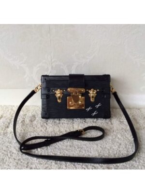 Louis Vuitton Replica Epi Leather Trim Petite Malle Bag black