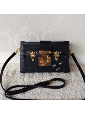 Louis Vuitton Replica Epi Leather Trim Petite Malle Bag black