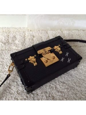 Louis Vuitton Replica Epi Leather Trim Petite Malle Bag black