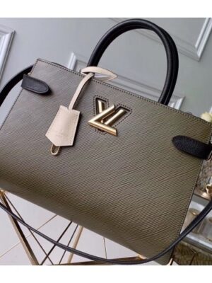 Louis Vuitton Replica Epi Leather Twist Tote Bag M53726 Kaki Creme Noir