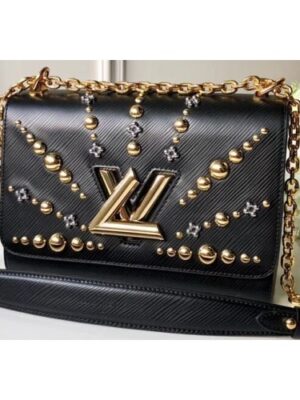 Louis Vuitton Replica Epi Leather and Flower Studs Twist MM Bag M52510 Black 2019