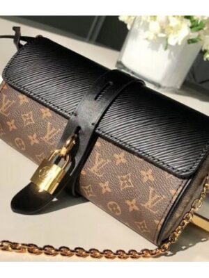 Louis Vuitton Replica Epi Leather and Monogram Canvas Glasses Case Bag M43903 Noir 2018