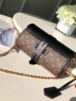 Louis Vuitton Replica Epi Leather and Monogram Canvas Glasses Case Bag M43903 Noir 2018