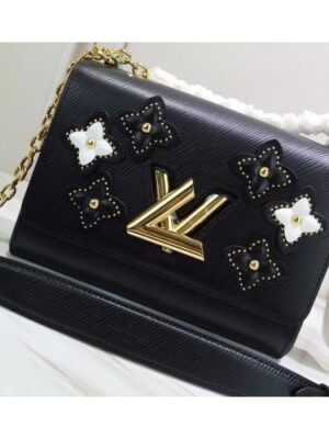 Louis Vuitton Replica Epi Leather and Studded Twist MM Bag M53762 Black 2019