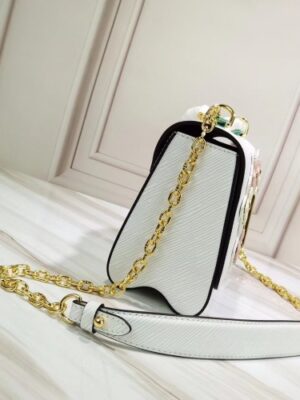 Louis Vuitton Replica Epi Leather and Studded Twist MM Bag White 2019